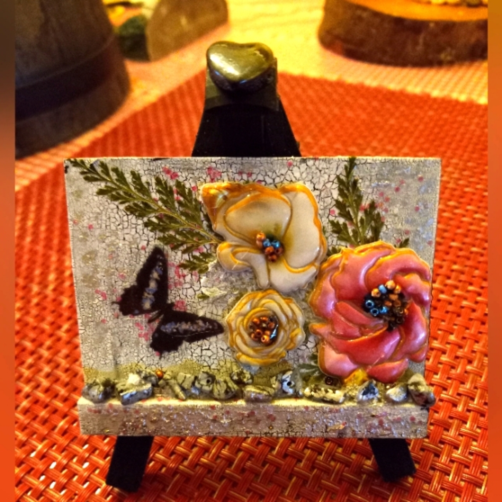 Handcrafted Art with Attached Easel